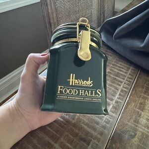 Vintage Harrods Food Hall tea or coffee ceramic jar Knightsbridge England